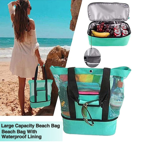 Sac de plage en filet avec glacière intégrée (grand modèle) 1