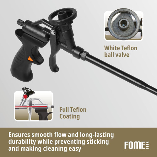 Fome Flex Black Edition Foam Gun – TeflonCoated PU Foam Applicator – A 1
