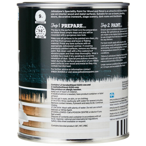 Johnstone's Johnstone's 307961 Satin Black, 750 ml 1
