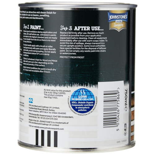 Johnstone's Johnstone's 307961 Satin Black, 750 ml 2