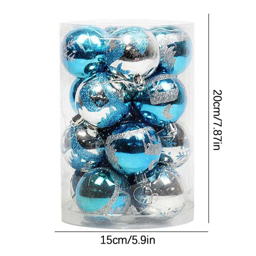 Light Blue and Silver Shatterproof Christmas Ornaments 16ct 2
