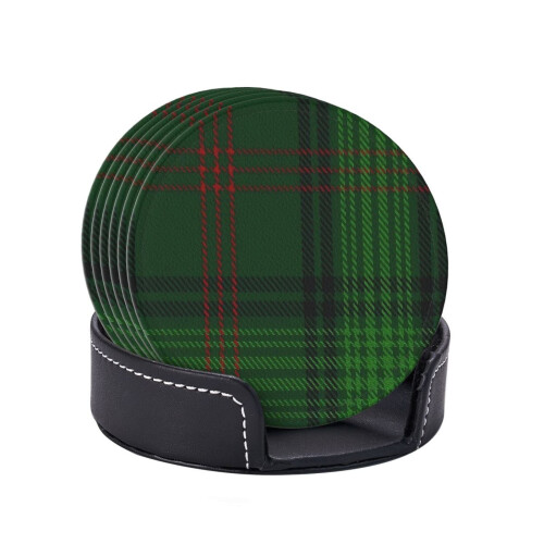 Sottobicchieri in pelle Ross Hunting Tartan 6 pezzi 1