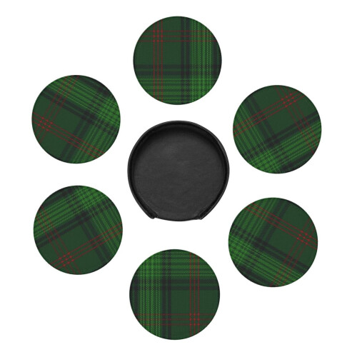 Sottobicchieri in pelle Ross Hunting Tartan 6 pezzi 2