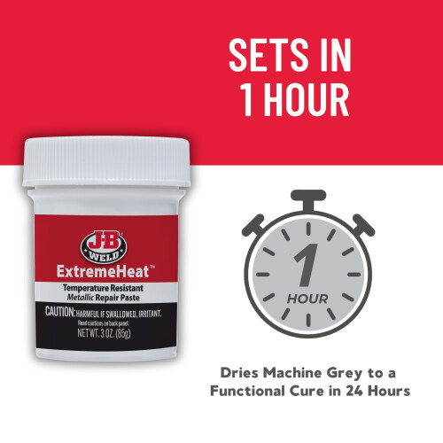 JB Weld 37901 ExtremeHeat High Temperature Resistant Metallic Paste  3 2