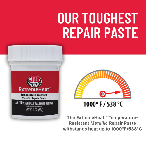 JB Weld 37901 ExtremeHeat High Temperature Resistant Metallic Paste  3 1