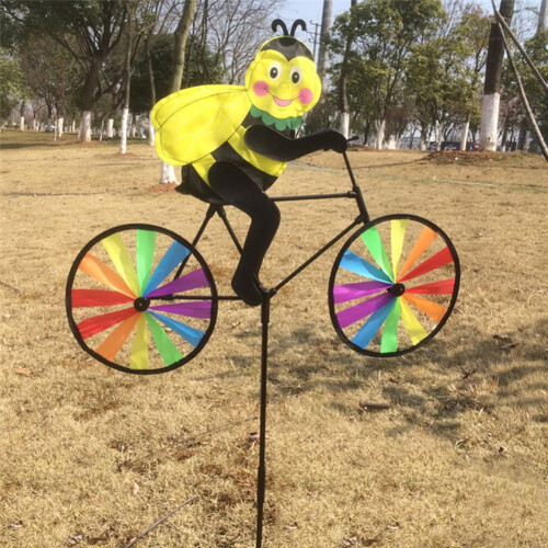 Decoração de cata-vento 3D em forma de bicicleta com animais 2