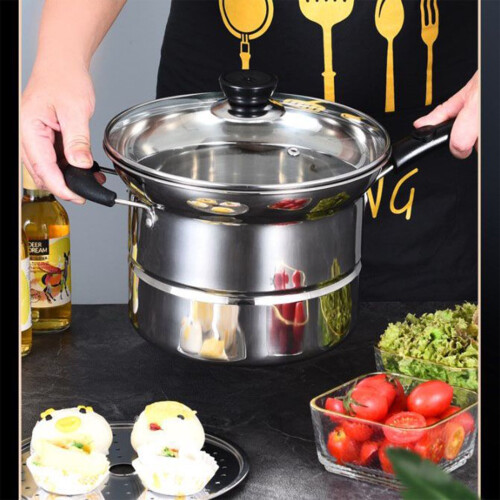 Stainless Steel Saucepan Multi-purpose Soup Pot 1.5L 1