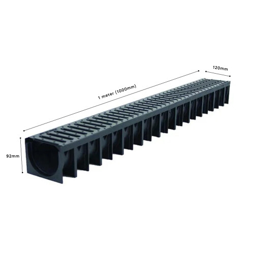 Plastic Drainage Channel Pack 1m Lengths Pack of 8