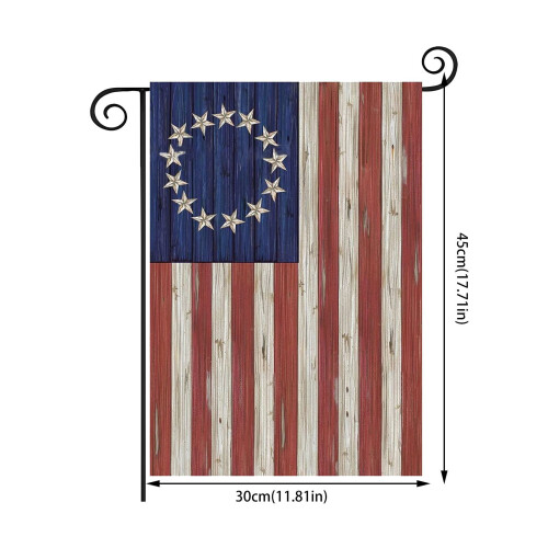 Bandeira de jardim dos EUA em linho, dupla face, 30x45 cm (12x18 polegadas) 2