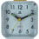 (White) Square small alarm clock fashionable bedside clock silent movement luminous pointer with night light with alarm clock function 1