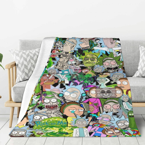 Rick and Morty Plush Throw Blanket 80" x 60" 2