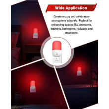 4er-Pack 670-Nm-Rotlicht-Nachtlicht zum Einschlafen, mit Dämmerungssensor, LED-Nachtlicht mit EU-Stecker