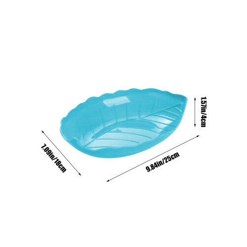 Leaf-Shaped Green Plastic Serving Tray 1pc 2