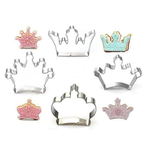 Crown King Queen Princess Cookie Mold Set 4 pcs Stainless 1