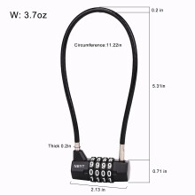 NBYT Steel Cable Rope 4Digit Combination Lock Cabinet Door Handle Padl