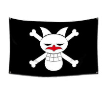 (5722-16) One Piece Hodeskalleflagg veggkunst, Luffy stråhatt-mannskapsbanner, Anime-romklistremerker og billedvevmalerisett