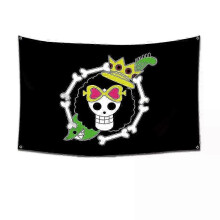 (1396293) One Piece Skull Flag Wall Art, Luffy Straw Hat Crew Banner, Anime Room Decals & Tapestry Painting Set