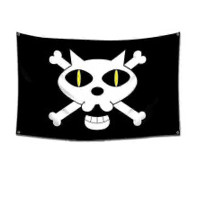 (5722-17) One Piece Hodeskalleflagg veggkunst, Luffy stråhatt-mannskapsbanner, Anime-romklistremerker og billedvevmalerisett