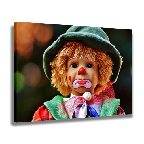 Affiche sur toile « Marionnette triste de clown » 20 x 30 cm 1