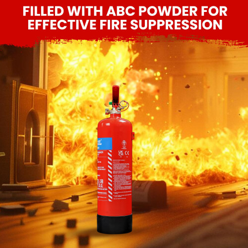 Vigil Dry Powder Fire Extinguisher 4kg - ABC Fire Extinguisher with Bracket 2