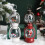 Christmas Ornament Lantern Light with Glitter Santa Snowman 6