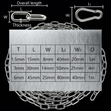 Stainless Steel Chains 1 Metre Heavy Duty Chain Links Metal Security C