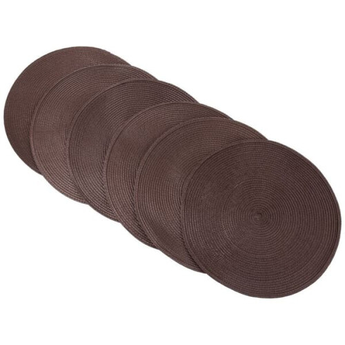 Sets de table ronds tressés marron 38 cm, lot de 6 2