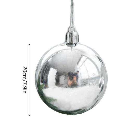 Christmas Tree Ball Pendant Silver Plastic 6 pcs 2