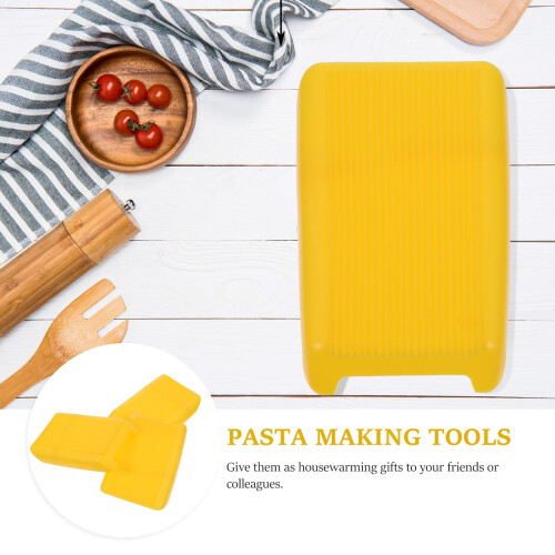 Spaghetti Pasta Board Yellow Rolling Pin Scraper 3pcs 2