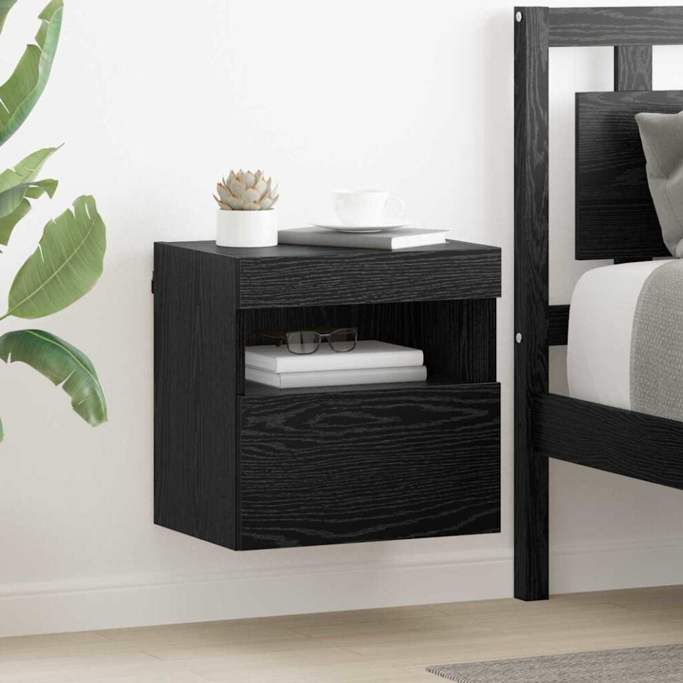 VIDAXL 2 Piece TV Wall Cabinet Set in Black Oak Engineered Wood for Media Storage - Image 3
