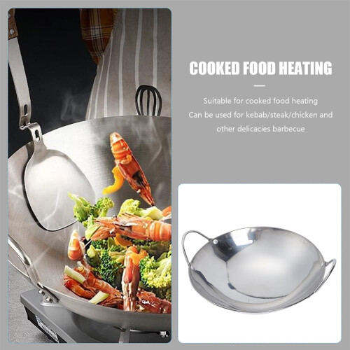 Stainless Steel Flat Bottom Wok Pan 1 Piece 1