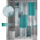Teal abstract shower curtain polyester 72x72 inch 3