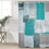Teal abstract shower curtain polyester 72x72 inch 4