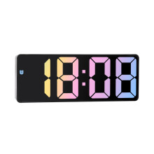 (Black Pink) Voice Control Color Digital Alarm Clock TEMP Date Display Night Mode Snooze Table Clock Anti-disturb Function 12/24H LED Clock