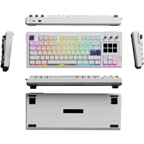 K1 PRO Visual Mechanical Keyboard Macro LCD Wired Gaming Keyboard RGB Backlight Ergonomics Keyboard White 2