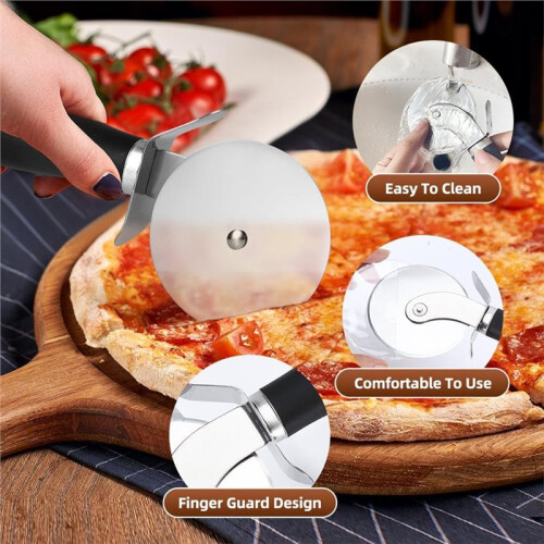 Advanced Pizza Cutter Wheel Stainless Steel Slicer with Ergonomic Grip Versatile Kitchen Tool 1