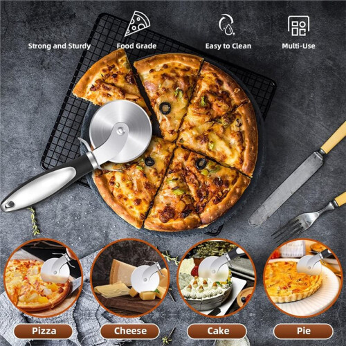 Advanced Pizza Cutter Wheel Stainless Steel Slicer with Ergonomic Grip Versatile Kitchen Tool 2