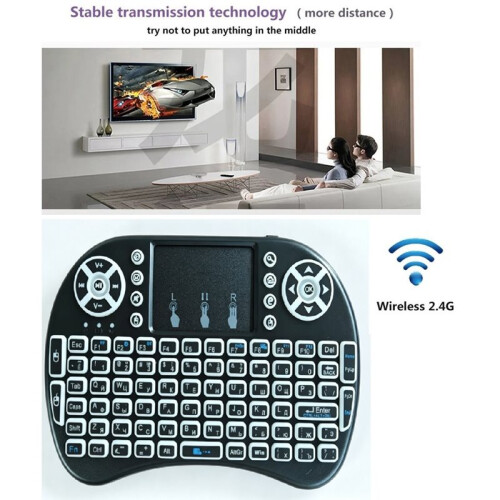Backlit  Wireless Keyboard Russian Language Air Mouse with Touchpad N RGB PC TV Box 2