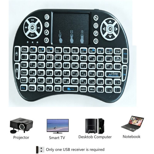 Backlit  Wireless Keyboard Russian Language Air Mouse with Touchpad N RGB PC TV Box 2
