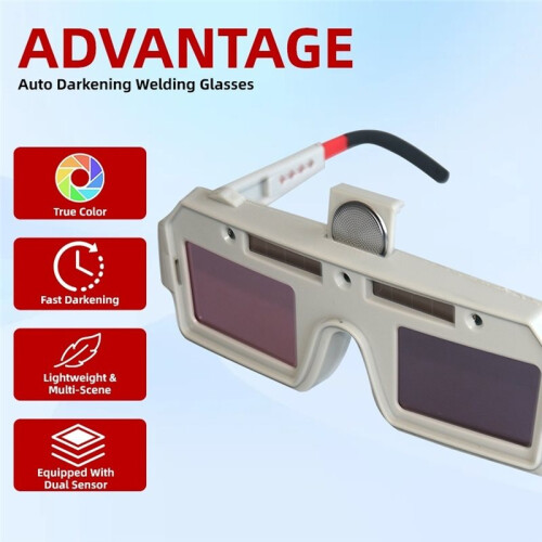 New Auto-Dimming Welding Goggles with Replaceable Lithium Battery Welding Glasses for TIG-MIG Arc Plasma Cutting 2