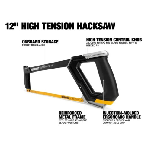 TOUGHBUILT Serra de Arco de Alta Tensão TB-H4-22H, 400 mm, Serra Manual de 12 Polegadas para Corte Longitudinal 2
