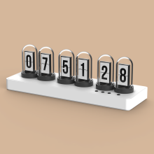 (White) WIFI control 6 DIGIT MiniIPS color screen quasi-glow tube digital clock alarm phone wireless control table decoration table