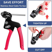 Metal Zip Tie Tool with 100 Pcs 11.8 Inch Stainless Steel Zip Ties,Adjustable Tension Fastening/Cutting Tool