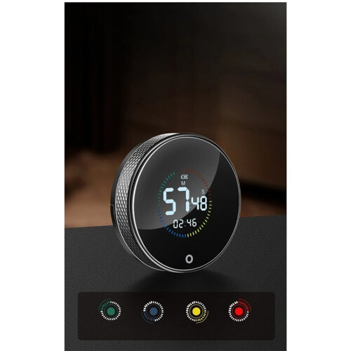 Round Magnetic Timer Kitchen Rotary Timer Back Bracket Design Stopwatch Clock Cooking Shower Remind Clock Home Accessory 2