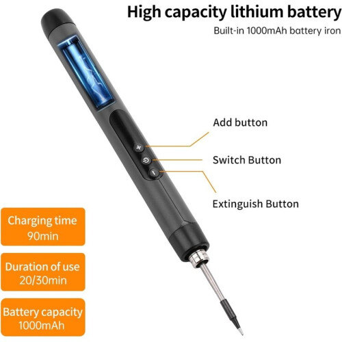 Soldering Iron Set Digital Electric Soldering Iron Kit Type-C Interface Adjustable Temperature Solder Welding Iron Tool 2