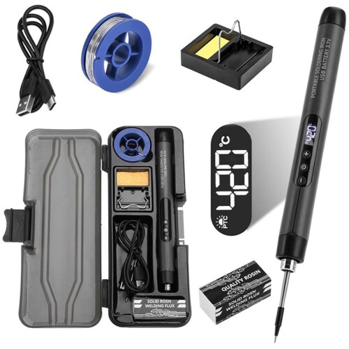 Soldering Iron Set Digital Electric Soldering Iron Kit Type-C Interface Adjustable Temperature Solder Welding Iron Tool 2