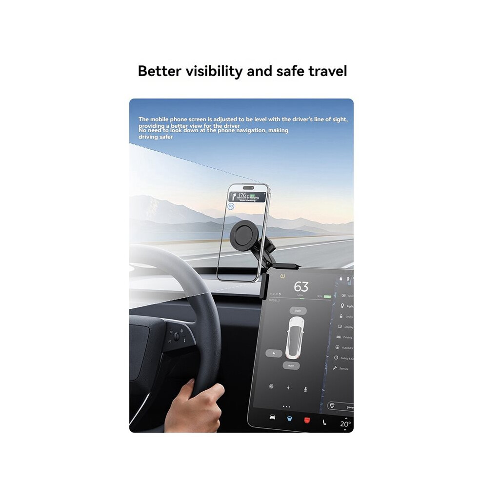 2Pcs Sk28 Gravity Car Phone Holder For Screen Magnetic Rotating Foldable Mount Dashboard Rearview Display Stand 6033344365393