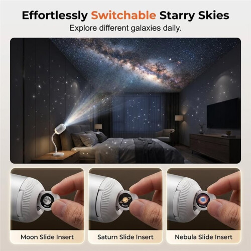 2-in-1  Projector Night Light, USB Star Projector with Adjustable Brightness,   Light Projector 1