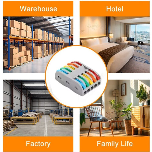 25PCS Universal Compact Fast Butt Wire Connector Push-in Lever Splice Terminal for Home LED Lighting Assortment Tool Kit 2