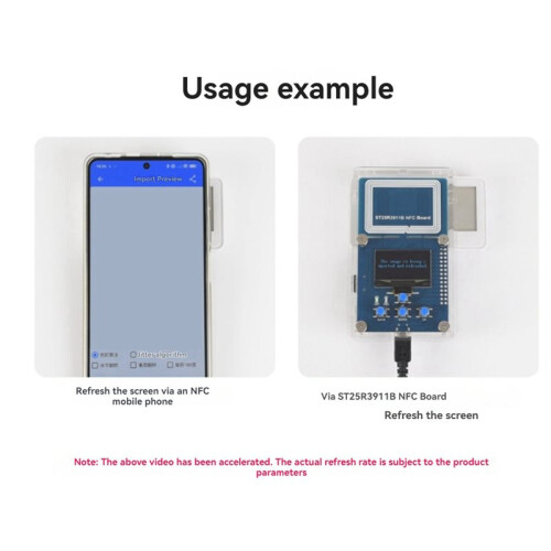 2.9 Inch NFC E-Paper Display Screen Passive E-Ink RYBW Color No Battery Needed Wireless Power & Data Transfer 1